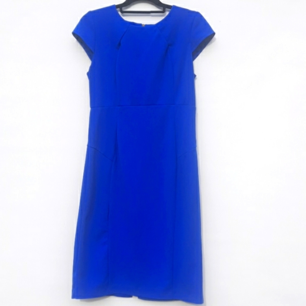 Blue Midi Length Sheath Dress. Size 6